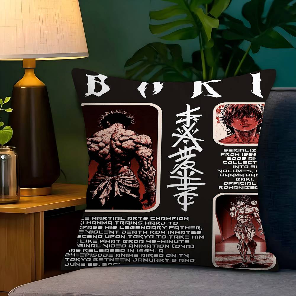 Anime Baki The GGrappler Cushion Cover Decorative Pillow Sofa Home Decor Case Pillow Cases