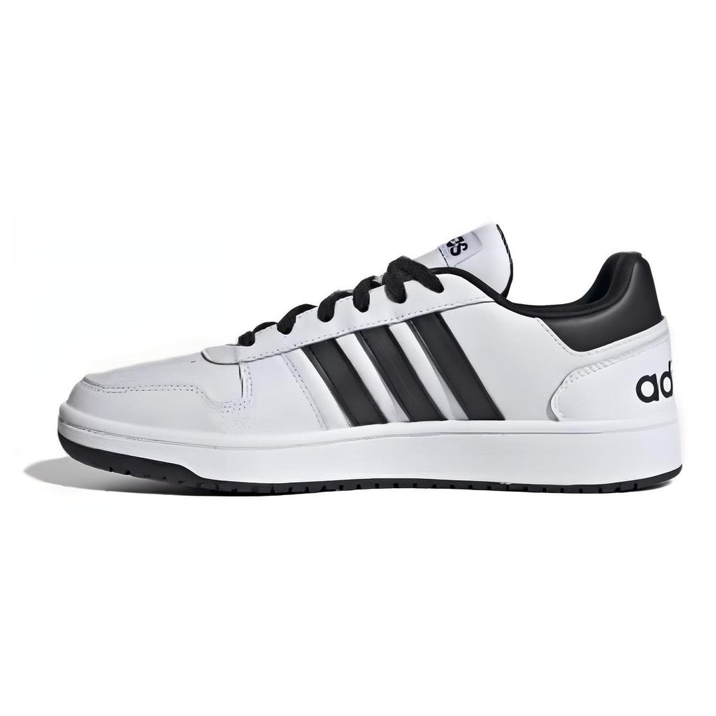 Adidas Neo Hoops 2.0 Synthetic Leather Versatile Non-Slip Durable Low-Top Lifestyle Casual Shoes Unisex Sneakers White Black JI2759