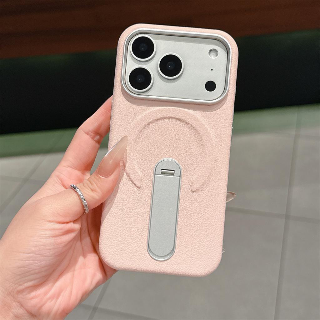 Чехол-подставка из кожи с магнитом для IPhone 17 16 15 14 13 17 Pro Max для беспроводной зарядки Magsafe Ударопрочный чехол