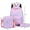 3 шт. Женский дорожный школьный рюкзак с ланч-боксом, пеналом, большой вместимости, студенческий рюкзак, студенческий рюкзак, рюкзаки с мультяшным рисунком