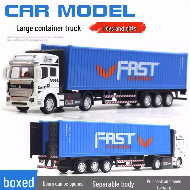 Children's Alloy Transport Toy: Pull-Back Fire Truck, Trailer, Tank & Excavator