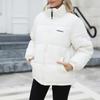 Женская мода повседневная однотонная куртка-пальто с длинным рукавом из хлопка на молнии