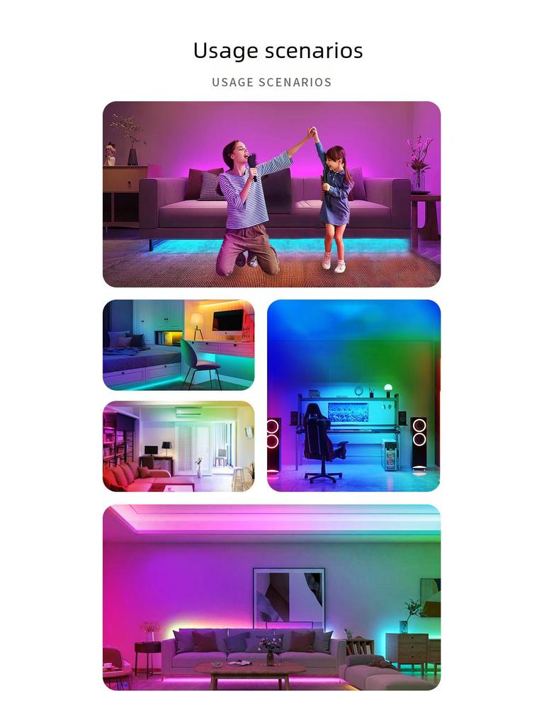 Умный потолочный светильник RGB с диммированием и регулировкой цветовой температуры - приложение Tuya и голосовое управление Bluetooth