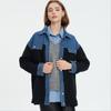 2025 Autumn New Women Jacket Sweaters Coat Patchwork Wadded Coat Cardigan Knitting Pockets Fake Two-Piece Sweater