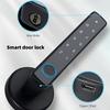 Умный дверной замок с отпечатком пальца, бесключевой доступ - Bluetooth пульт дистанционного управления, автоматическая блокировка, домашняя безопасность для кодовой панели/приложения (черный)