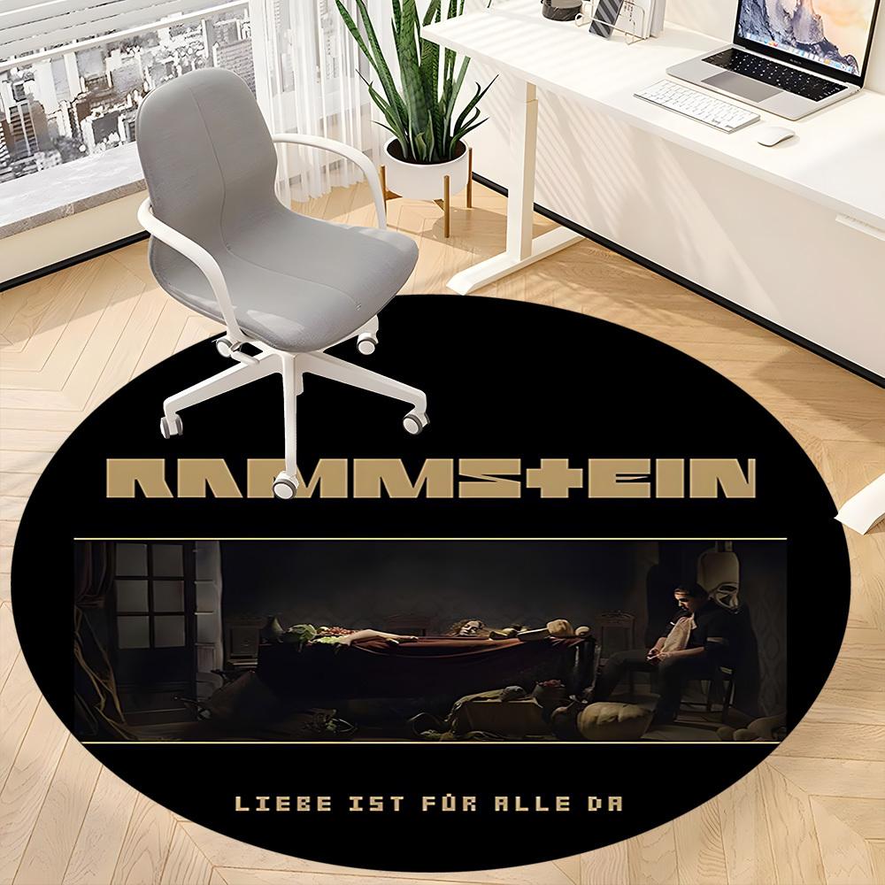 1 шт. Круглый коврик с символикой Rammstein для офиса, Нескользящий, Мягкий и прочный офисный коврик для декора интерьера, Идеально подходит для офиса yy250915073
