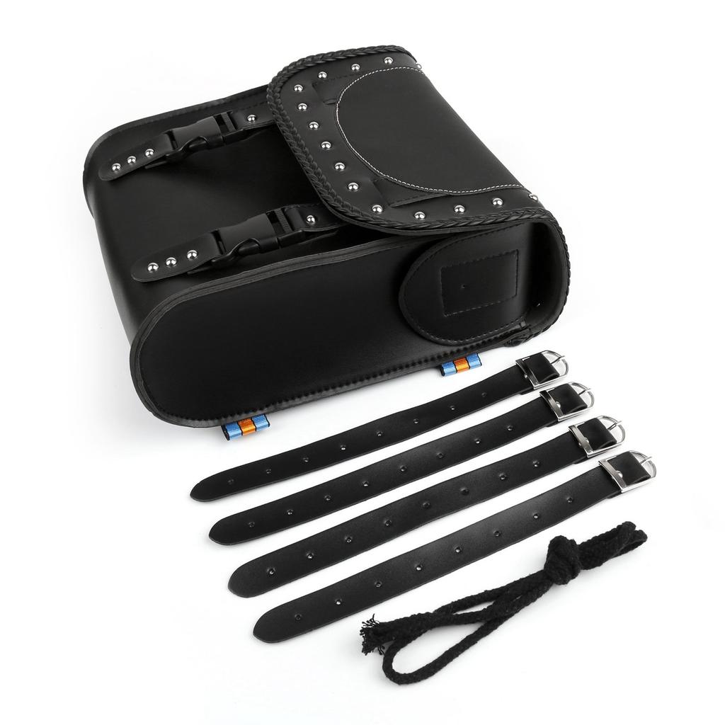 Bruce Shark Motorcycle Round Saddle Tool Waterproof PU Side Black & Saddlebag, Barrel, Bag, Bag, Bag,