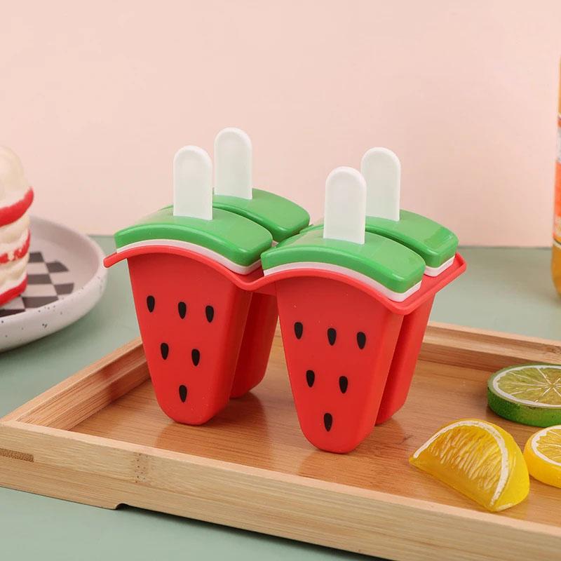 4/6 Grid Ice Cream Popsicle Mold, Covered Fruit-shaped Mold, a Creative DIY Kitchen Ice Cream Making Tool for Home Use.