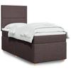 Box Spring Bed with Mattress Dark Brown 90 x 190 cm Fabric