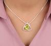Green Peridot Gemstone 925 Stamped Silver Jewelry Zircon Stylish Pendant For Her CZP-10-6