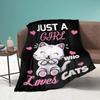 Cute Cat Kawaii Animal Design Flannel Throw Blanket Lightweight Warm Cozy Gifts for Kid and Adults Gift Suitable Couch Bed Chair