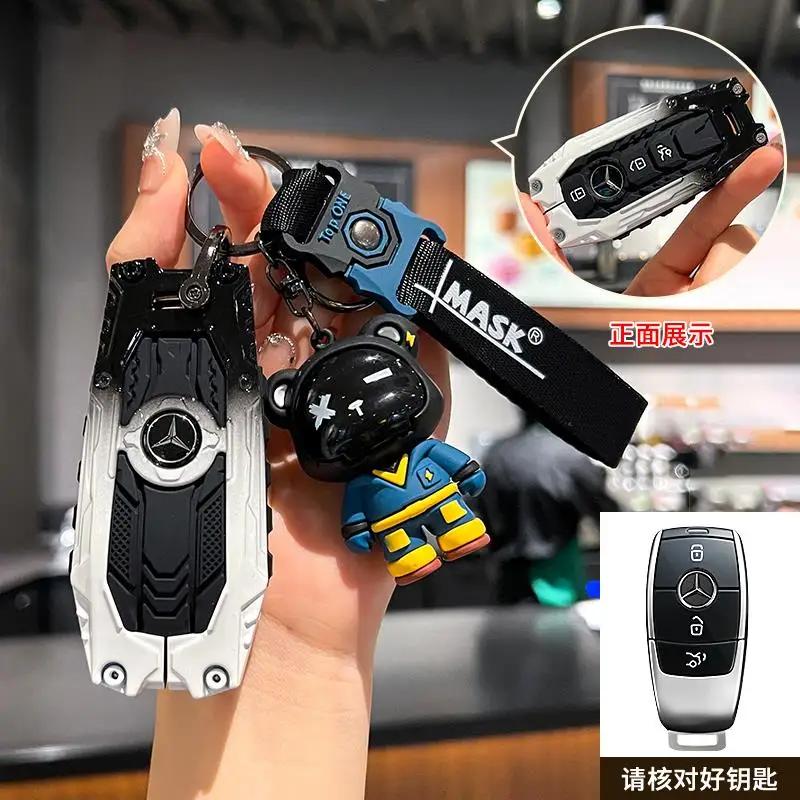 SFX1 Carbon Fiber Key Fob Cover for Benz Key Case Protector Shell for Benz A-B-C Class S-Class G-Class E-Class CLA GLB CLS GLE GLC
