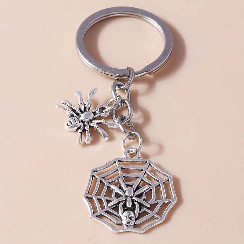 Fashion Stainless Skull Keychain Halloween Skeleton Bat Pumpkin key Rings for Men Women Handbag Pendants DIY Party Jewelry Gifts