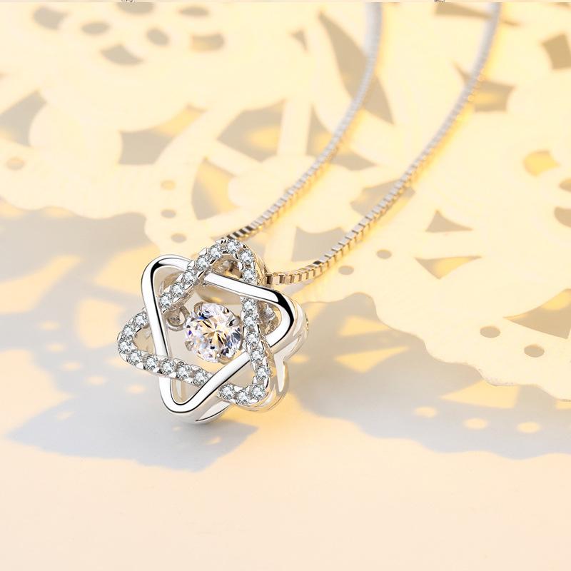 Умное ожерелье с подвеской в виде гексаграммы, корейская версия, модное простое бриллиантовое бьющееся сердце, нишевый дизайн, смысл