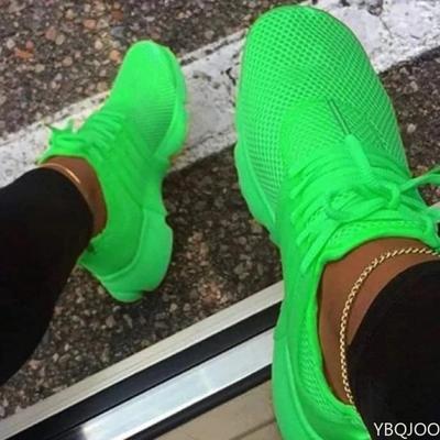 Повседневная спортивная обувь Лето 2024 Модные дышащие сетчатые кроссовки на платформе Носки женские Большие размеры Шнуровка танкетка Теннис Женские