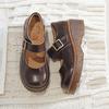 Новое поступление, винтажная обувь Мэри Джейн с пряжкой в ​​японском стиле, женская повседневная студенческая кожаная обувь с неглубоким носком, толстая подошва