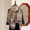 Landscape Landscape Oil Painting Autumn And Winter Long Thin National Style Scarf Women'S Air-Conditioned Room Imitation Cashmere Shawl Scarf