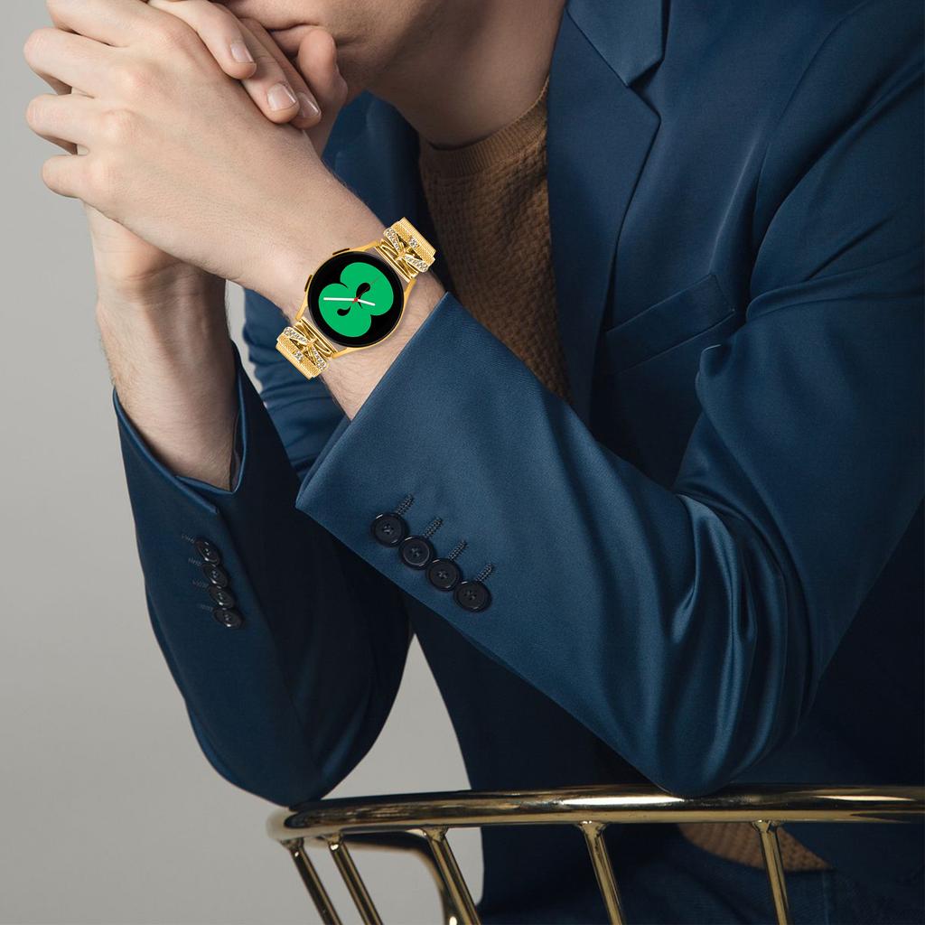 Для Samsung Galaxy Watch6/Watch6 Classic Декор стразами 20 мм Ремешок-браслет для часов из нержавеющей стали