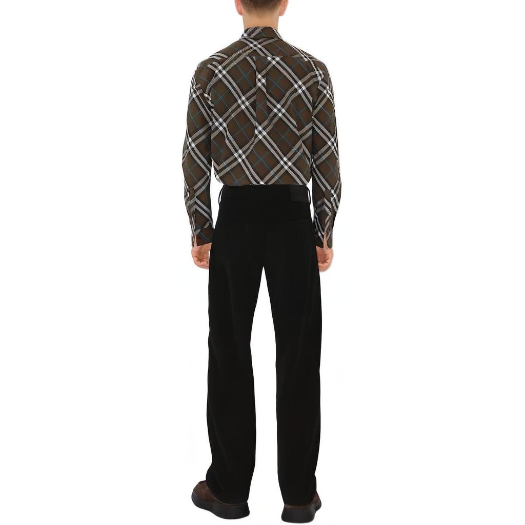 Burberry Check Cotton Shirt Men's Brown 80992211