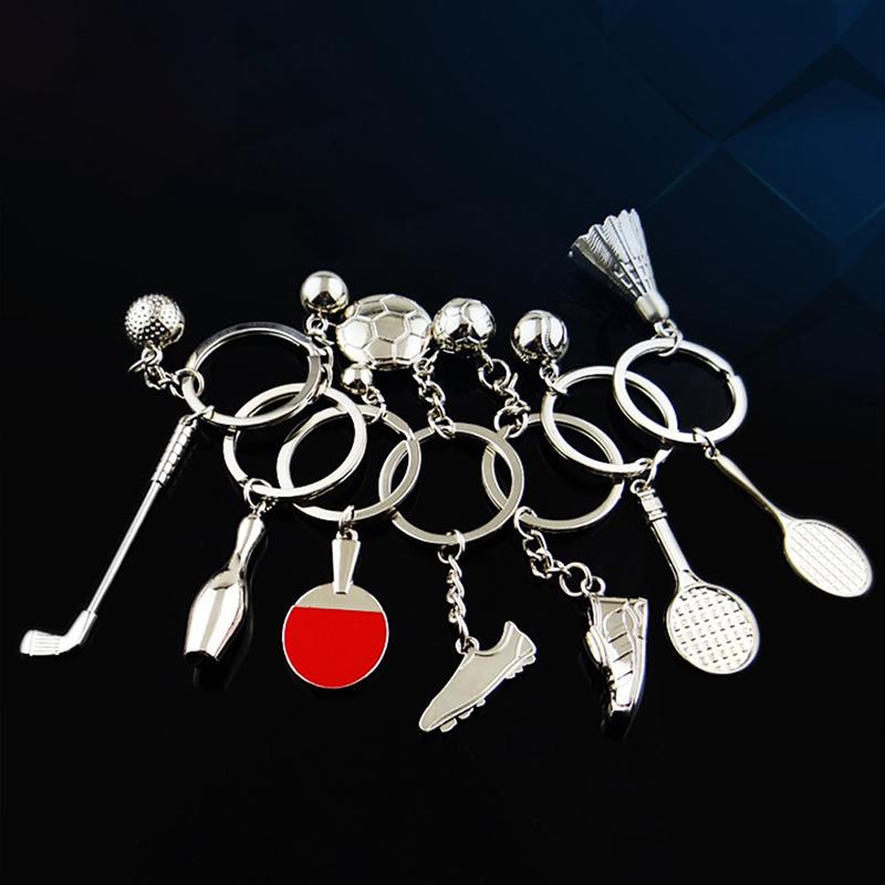 Металлический брелок для ключей «Бадминтон», имитация 3D-кулона «Бадминтон», подвеска для спортзала