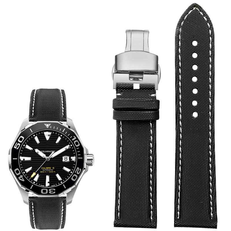 Классический 20 мм 21 мм 22 мм 23 мм 24 мм нейлоновый кожаный ремешок для часов Seiko № 5 Rolex longines WATCH Мужской Женский холщовый тканевый ремешок для часов