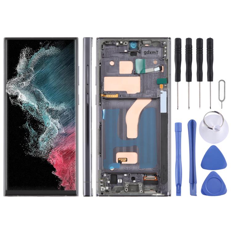 Для Samsung Galaxy S22 Ultra SM-S908B 6,72-дюймовый TFT LCD экран, сборка с дигитайзером и рамкой, не поддерживает распознавание отпечатков пальцев