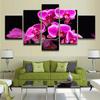 Canvas Wall Art Picture Modern Home Decor For Living Room 5 Pieces Pink Orchid Flower Paintings Modular Prints Posters Framework No Frame