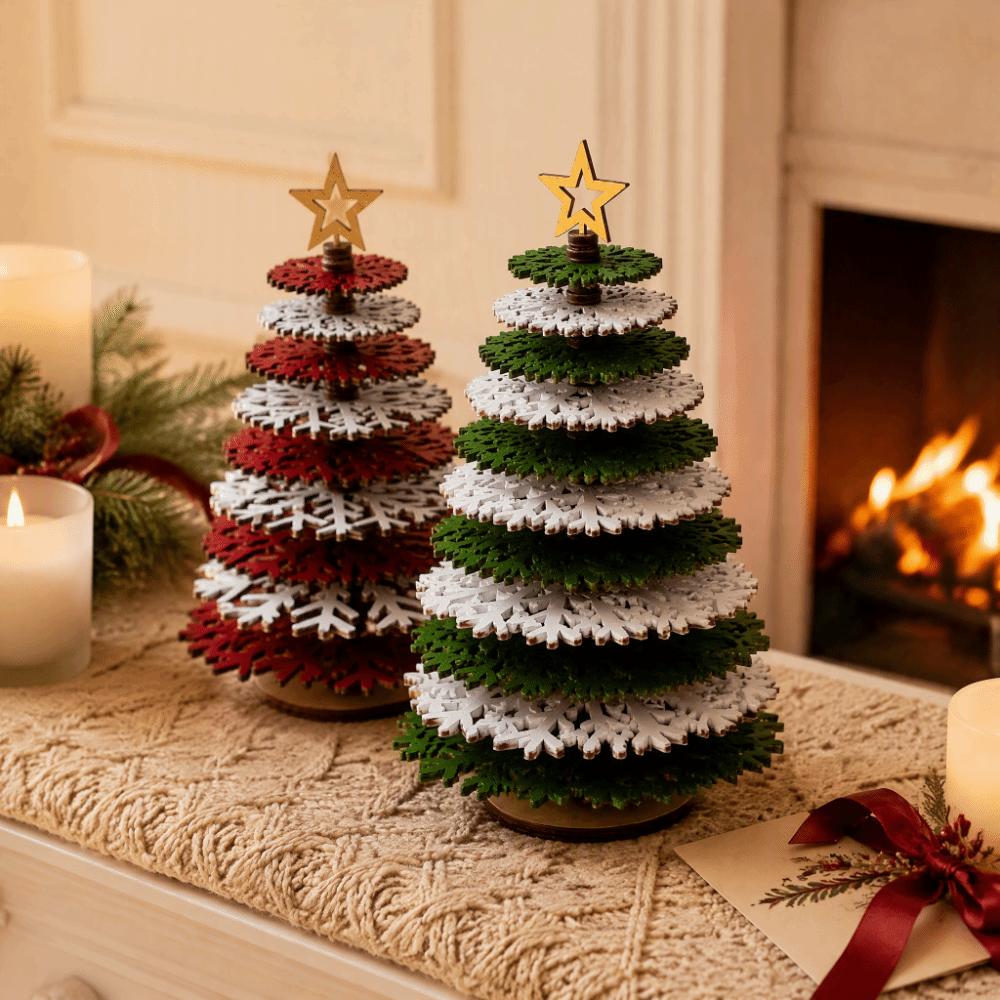 Wooden Craft Tabletop Christmas Decor Hanging Ornament Assemble Christmas Tree Christmas Gift