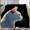 1 шт. Фланелевое одеяло SDDOO, Черный Милый Принт Белой Кошки, Теплое Уютное Мягкое Плед для Дивана, Кровати, Автомобиля, Офиса, Кемпинга, Путешествий, Подарок, A