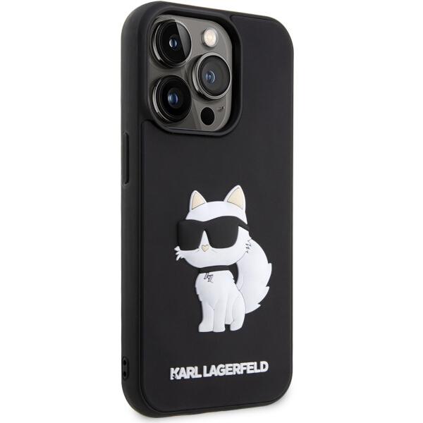 Etui do iPhone 14 Pro Karl Lagerfeld Rubber Choupette 3D Czarny