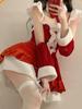 Рождественское сексуальное нижнее белье Горячее платье Косплей Костюмы Санты Красно-белая короткая юбка Веселая одежда Элегантный наряд для ролевых игр Предмет одежды