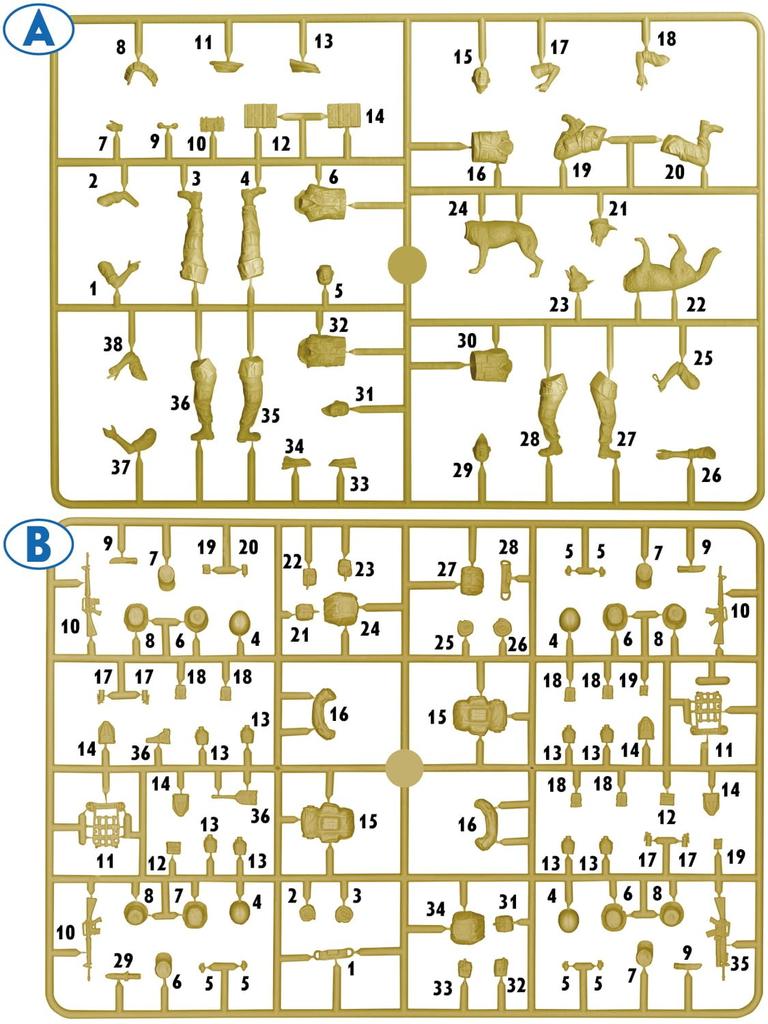 Master Box Масштаб 1/35 Американский патруль с собаками во Вьетнамской войне Пластиковый набор для сборки (4 Солдата и 1 Собака) MB35238