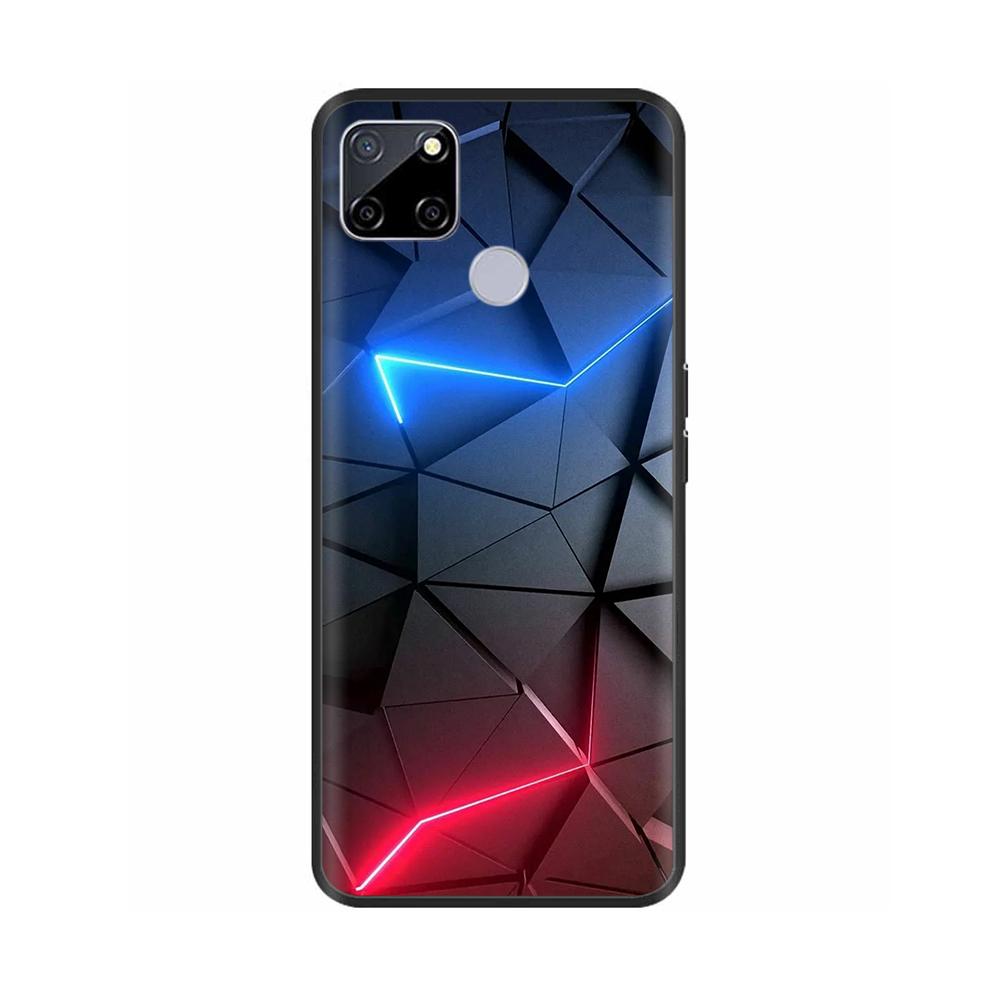 Чехол для Realme C25 C25s Мягкий Милый Чехол для OPPO Realme C25Y C21Y Силиконовый Черный ТПУ Чехол для Телефона Для OPPO Realme C21 Цветочный Чехол