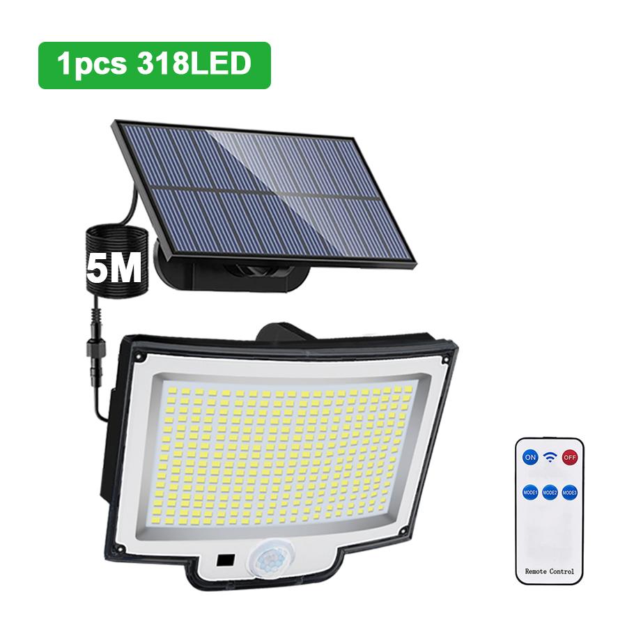 328/348 LED Solar Lights Outdoor Security Lights With Remote Control Motion Sensor Lights 270° Angle Flood Wall Lamp Waterproof