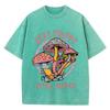 Летние женские хлопковые стираные футболки Stay Trippy Little Hippie Mushroom Printed Streetwear Свободная винтажная женская одежда с круглым вырезом