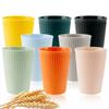 8 шт., полосатая пшеничная солома, пара стаканов для воды, многофункциональная кружка для молока и кофе, бытовая пластиковая кружка для ополаскивателя рта, аксессуары для питья