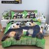 3D Panda Bedding Set Lovely China Black White Animal Duvet Cover King Queen Bamboo Comforter Cover 2/3pcs Polyester Quilt Cover