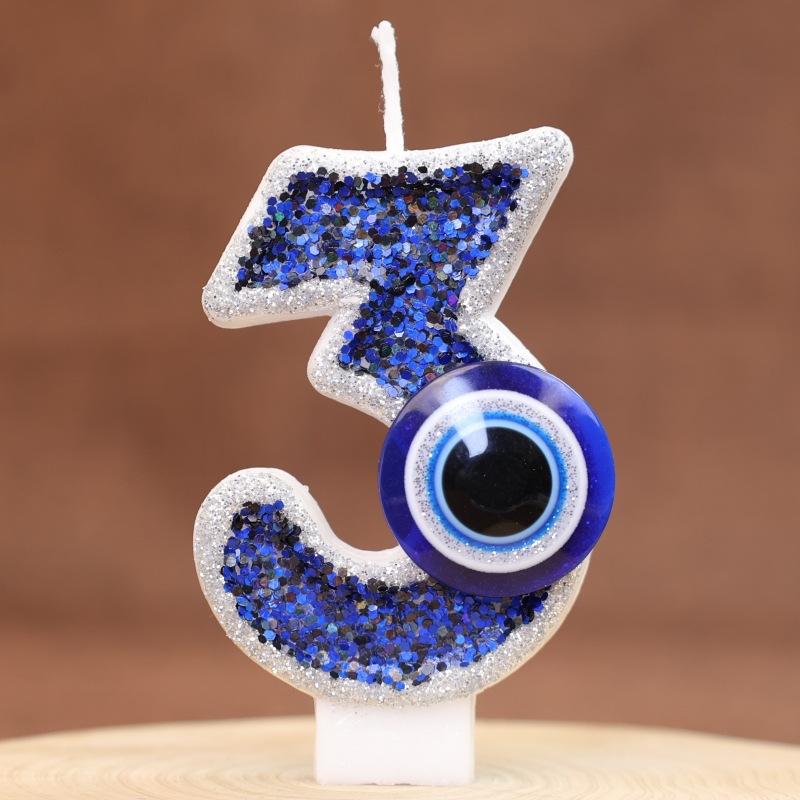 Цифровая свеча для торта на день рождения, украшение для вечеринки, ручная работа, сделай сам, цифровая свеча, дьявольский глаз