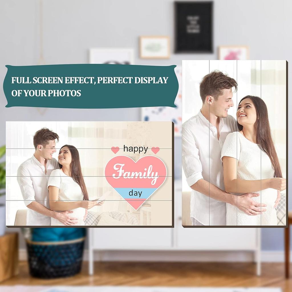 Blulu Sublimation 2025 Personalized Picture Frames Heat Transfer Wood Blanks Photo Frames Wall Mounting Photo DIY Birthday Anniversary Decor 12 x 8