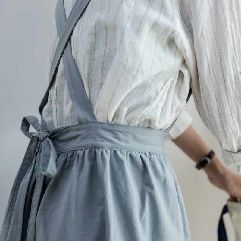 Хлопковый и льняной фартук без рукавов, кухонная ткань для приготовления пищи, милый сарафан для взрослых, противообрастающие фартуки Kitc