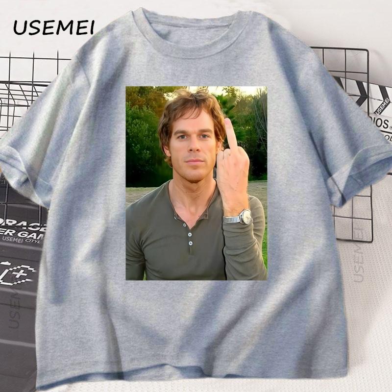 Dexter Middle Finger Tshirt Funny Dexter Morgan T Shirt Unisex Unisex Casual Short Sleeve Oneck Tshirt Vintage Clothing Tee