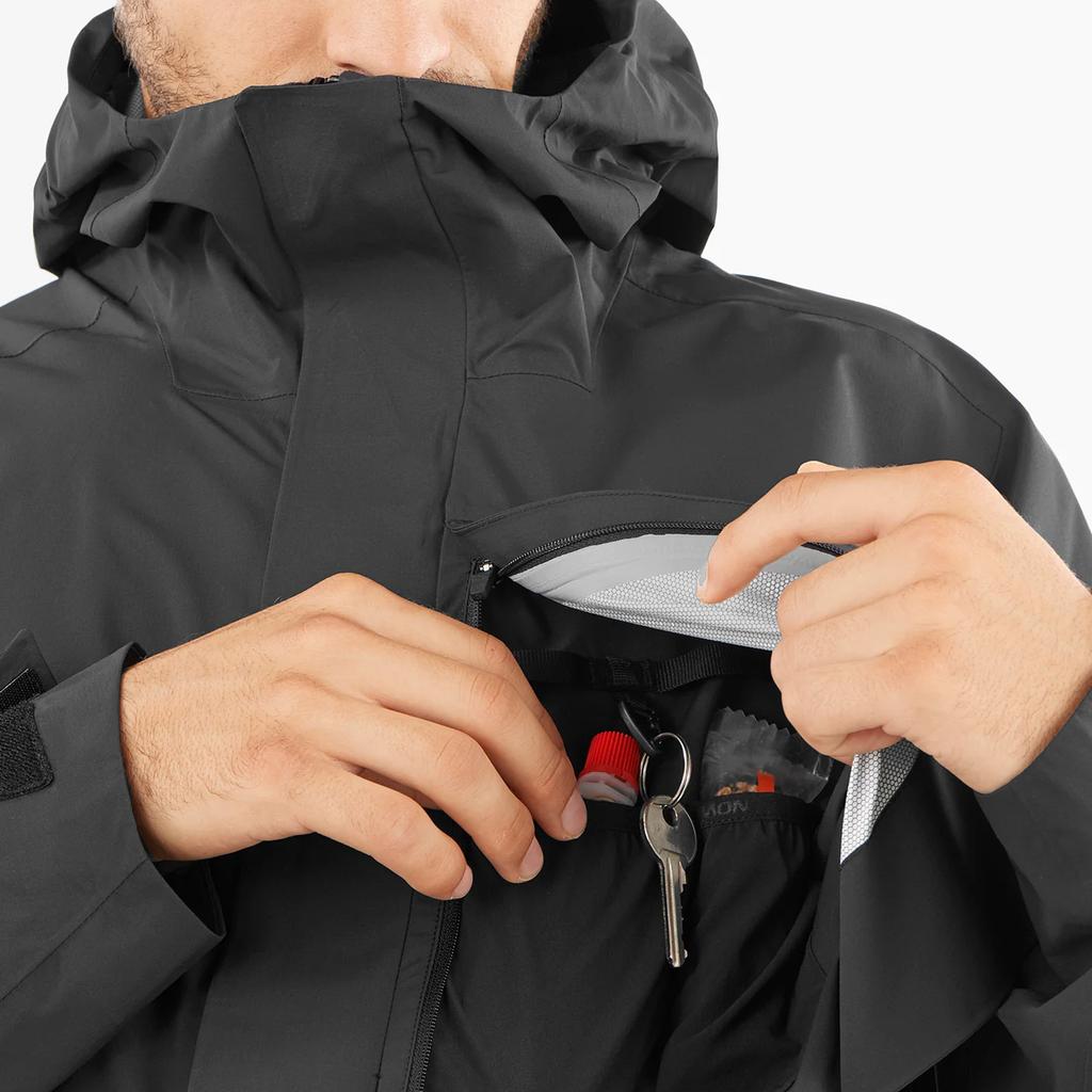 SALOMON Outerpath 2.5 Layer Professional Fabric Technology Быстросохнущая дышащая водонепроницаемая легкая лыжная куртка мужская куртка черного цвета LC2206000