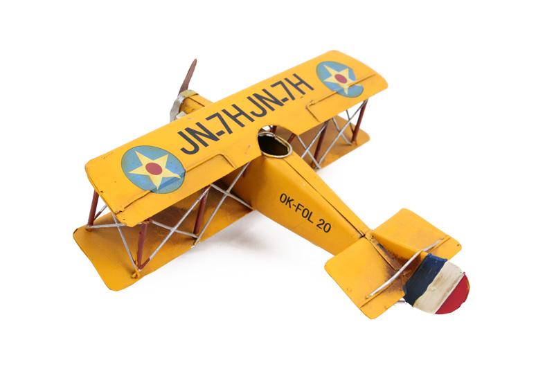 Decorative Metal Airplane Biplane