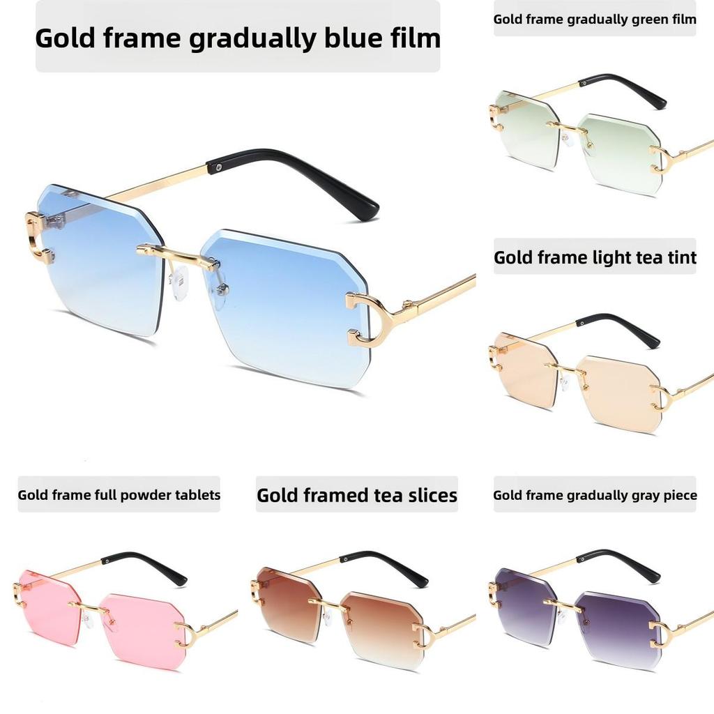 Unisex Geometric Metal Frame Sunglasses With Tinted Ac Lenses For Trendy Street Style