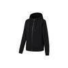 Solid Color Zipper Hooded Fleece Sweatshirt Women Sweatshirts Black AWDT784-1