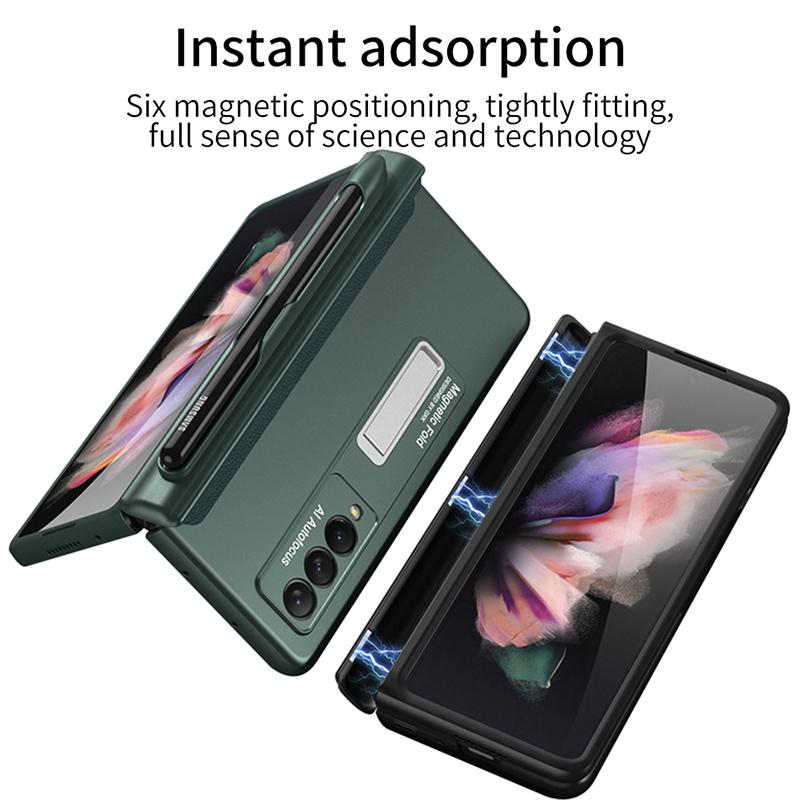 Чехол Ebesfous для Samsung Galaxy Z Fold 3 с магнитным держателем, чехол «все включено» для Galaxy Z Fold3, защитный чехол с S Pen