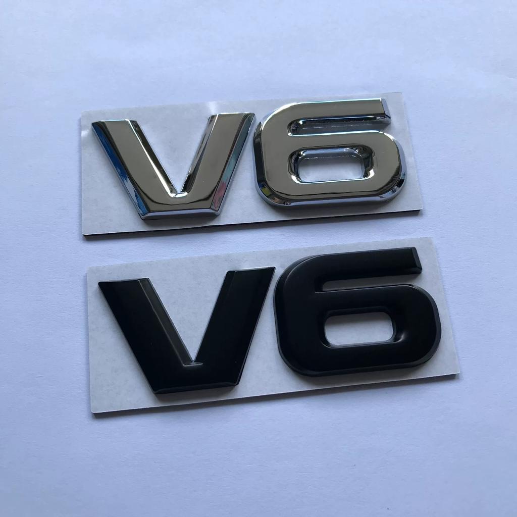 Металлическая наклейка для тюнинга автомобиля, раздельная наклейка V6 V8 большого объема, 3D объемное заднее украшение, наклейка на автомобиль, боковая наклейка