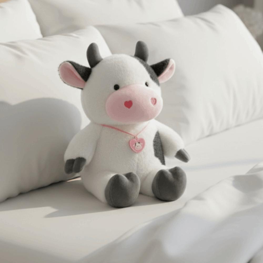 Simulation Animals Cow Toys Fluffy Cow Plush Toy Cow Stuffed Plush Doll Home Decor