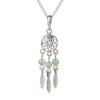 [R5627] - Silver 'Meghan' Silver Aventurine Necklace (rhodium) - 45x10mm (dreamcatcher)