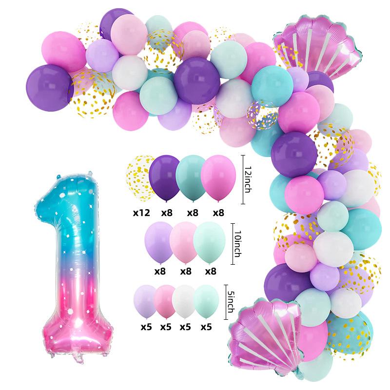 Balloon chain set 12 inch mermaid tail balloon latex balloon birthday party decoration balloon